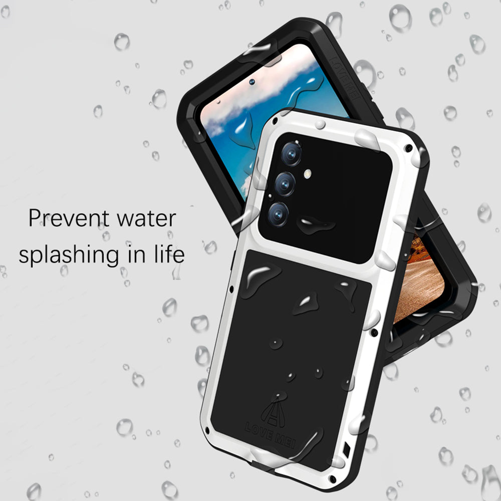 LOVE MEI For Samsung Galaxy A54 5G Metal Silicone Phone Case Full Body Protective Cover with Tempered Glass Film LOVE MEI For Samsung Galaxy A54 5G Metal Silicone Phone Case Full Body Protective Cover with Tempered Glass Film